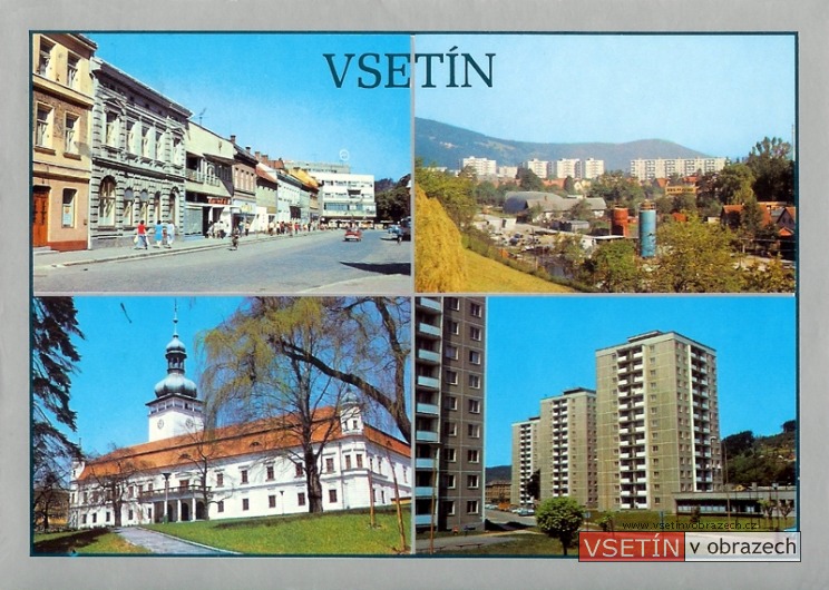 Dolní náměstí - zástavba pod Bečevnou - zámek - domy na Jiráskově ulici