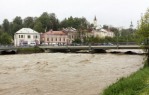Zvýšená hladina Bečvy ve Vsetíně, dne 17. května 2010