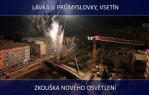 Vsetín: zkouška osvětlení na nové lávce u průmyslovky