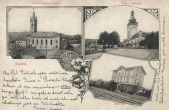 Evangelický kostel - zámek a stará radnice - vlakové nádraží
