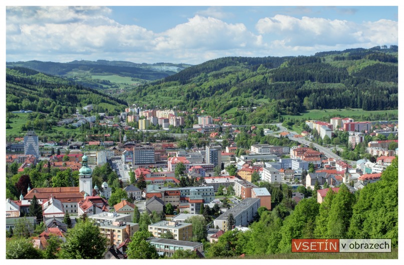 Pohled na Vsetín z Jabloňové