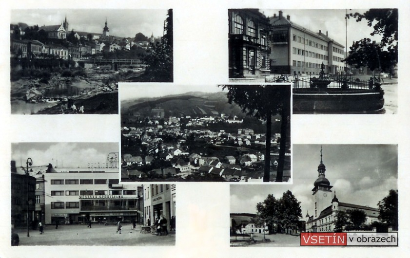 Most přes Bečvu - kašna na Horním městě - Štěpánská ulice - Dolní náměstí - zámek