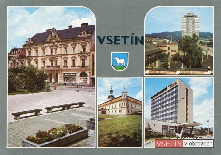 Dolní náměstí - věžák - zámek - hotel Vsacan