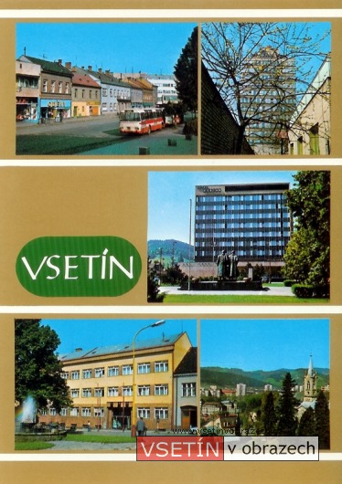 Dolní náměstí - věžák - hotel Vsacan - fontána na Horním náměstí - evangelický kostel