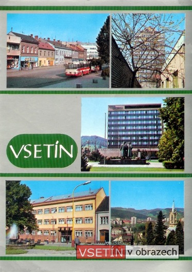 Dolní náměstí - věžák - hotel Vsacan - Horním náměstí - evangelický kostel