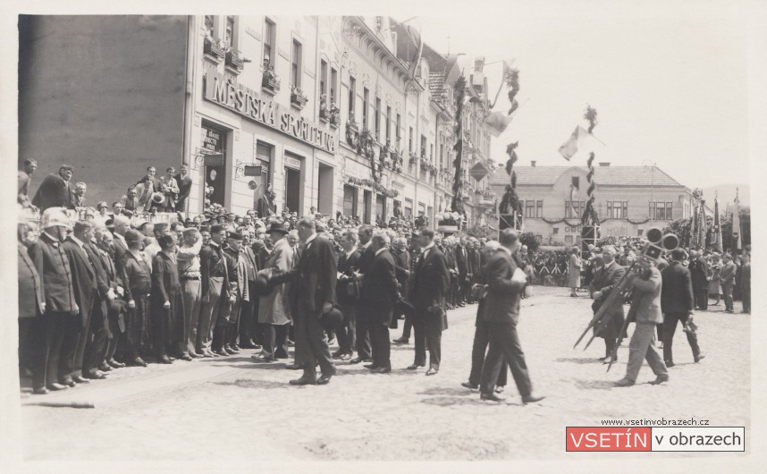T. G. Masaryk na Dolním náměstí 24. června 1928