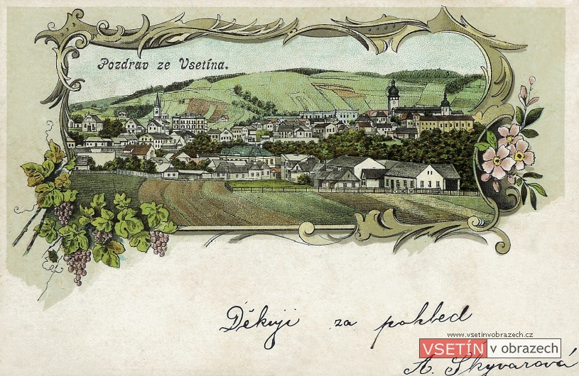 Pohled na Dolní a Horní město (litografie)