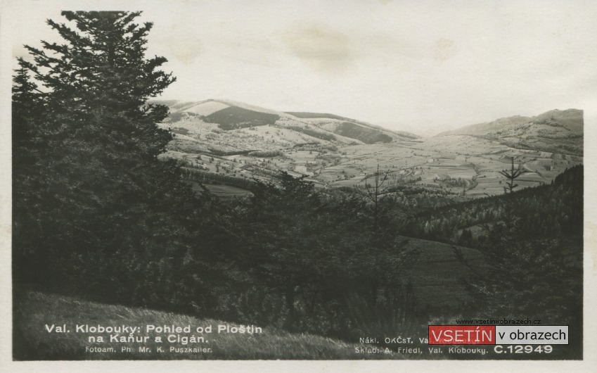 Valašské Klobouky: Pohled od Ploštin na Kaňur a Cigán