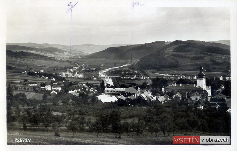 Vsetín od Jabloňové směrem k Ústí u Vsetína