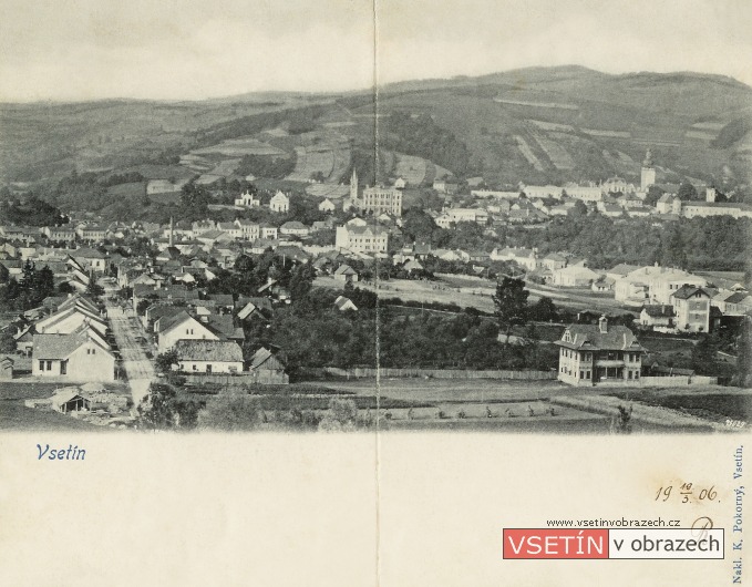Štěpánská ulice a část Dolního a Horního města (rozkládací pohlednice)
