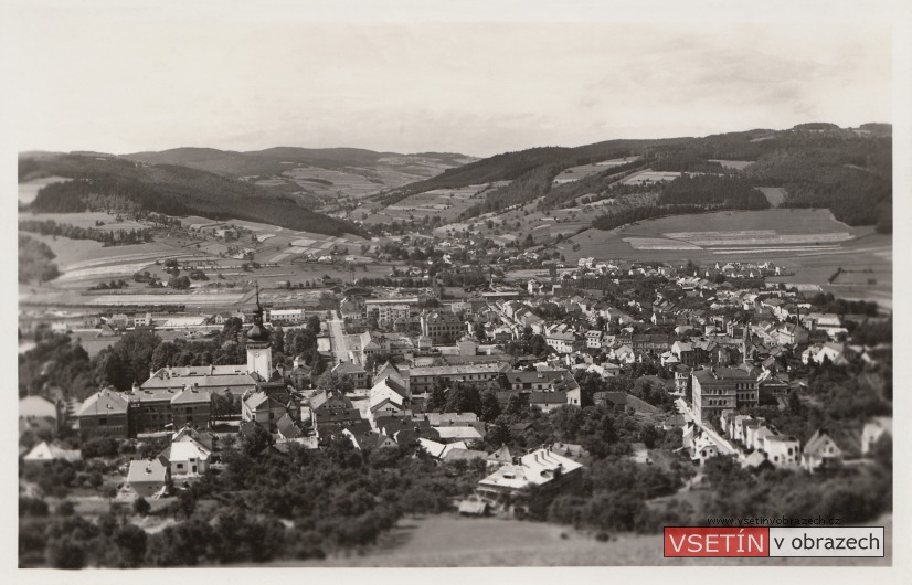 Pohled na Vsetín od Jabloňové