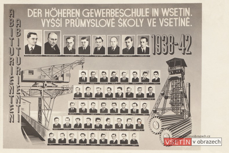 Abiturienti Vyšší průmyslové školy ve Vsetíně (1938 - 1942)