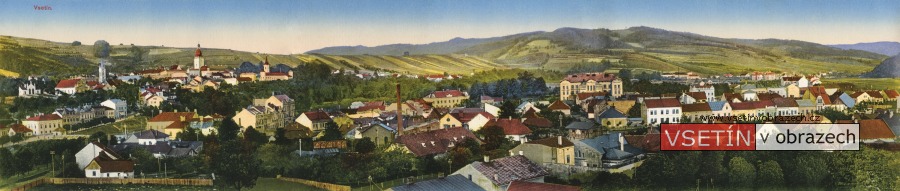 Horní a Dolní město (širokoúhlá pohlednice)
