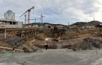 Stavba podchodu na vlakovém nádraží - směrem od nádražní budovy