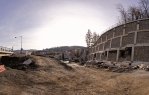 Stavba silnice a opěrné zdi pod Žamboškou